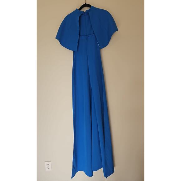 Teri Jon Cape Column Gown in Crepe – Size 2 - Picture 3 of 5